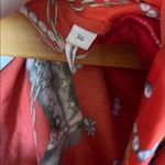 Sandro red silk cowboy boot western style long sleeve dress Size 4 Photo 5