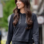 Rhoback Tempo Women’s Performance Cropped Hoodie in Midnight Black Size Small Photo 0