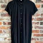 J. Jill Black Collared Button Front Shirt Dress Pima Cotton, S Photo 0