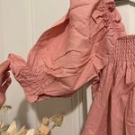 Eloquii Blush Pink Smocked Front Ruffle Linen Mini Dress NWT Photo 2