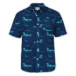 Tipsy Elves Loch Ness Monster Button Down Shirt Men’s Medium – Navy Novelty Shor Photo 0