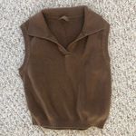 Brandy Melville John galt chocolate brown polo collared tank Photo 0