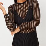 Missguided Black Fishnet Long Sleeved Bodycon Festival Dress  Photo 0