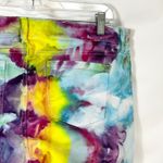 Crown & Ivy  Sz 16 Capri Jeans Handmade Tie Dye Denim Yellow Purple Raw Hem 1478 Photo 9