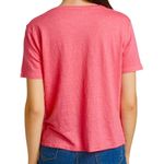 Majestic Filatures Women's Linen/Elastane Short Sleeve Crewneck Pink Tee Photo 11