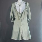 Selfie Leslie  Women’s Sage Green Satin Sweetheart Mini Spring Dress XL Photo 8