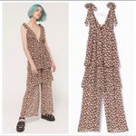 Urban Outfitters XS Inge Chiffon Plunging Tiered Ruffle Jumpsuit - NWOT Photo 3