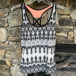 ZeroXposur Tankini Top Black White Print Photo 1