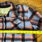 SAGE Collective Purple Plaid Sherpa Shacket Button Front Size L Size L Photo 7