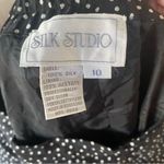 Vintage Silk Studio Black Pin Polka Dots Textured Midi Pencil Skirt Velvet Size 6 Photo 3