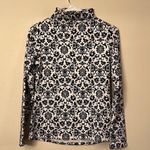 NWOT Iconic Size XS Black and White Floral Athletic Turtleneck Photo 0