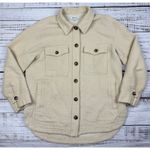 Madewell  Shirt Jacket Womens S Oatmeal Beige Waffleback Branner Pockets Button‎ Photo 5