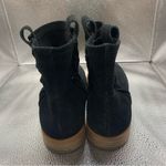 Soludos  Black Booties Suede Braided Pull On Low Heel Ankle Boot Womens Size 7 F7 Photo 4