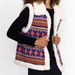 Johnny Was Vest Women Small Yuya Sherpa Alpaca Blend Aztec Boho Print Jacket NWT Photo 12