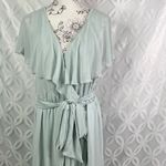 Show Me Your Mumu Show‎ Me Your Mumu Jess Ruffle Chiffon Wrap Dress Silver Sage Plus Size 3X Photo 6