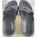Timberland Black Leather Slip On Comfort Stitching Non-Slip Slide Sandals 6.5 Photo 2