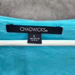 Chadwick's  Blue Sleeveless Pleat Flare Midi Long Boho Cotton Dress Large Photo 6