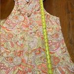 Old Navy Women Sleeveless Ruffle Neck Floral Tank Top Sz M Linen/Cotton Boho Photo 3