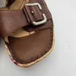 Born Womens Wedge Sandals Brown Leather Floral Cork Wedge Size 7 M W61477B9 Photo 6