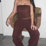 SKIMS  Fleece‎ Lounge Pant Size M  Cocoa AP-LPT-2171 Photo 0