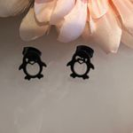 Black Penguin Stud Earrings – Cute, Fun, Stainless Steel for All Ages! NWT Photo 0