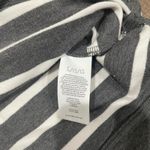 CAbi Hoodie Women's L Gray White Striped Rope Lace Up V Neck Hooded Tie Preppy Photo 9