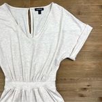 EXPRESS Soft V-Neck Lounge Romper in Oatmeal Heather Photo 4