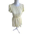Show Me Your Mumu Merrit Cut Out Mini Dress Yellow Small Short sleeve Floral Photo 9