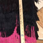 Vassarette Vintage black and pink all over party fringe dress size small Photo 10