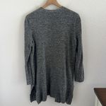 Eileen Fisher Silk Organic Linen Open Front Sweater Longline Gray Black Small Photo 1