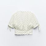 ZARA NWOT  Linen Blend Polka Dot Crop Top - Medium Photo 1