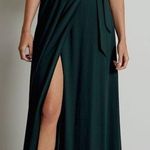Arbor Naples Flutter Sleeve Wrap Maxi Dress in Forest Green Chiffon Size Small Photo 0