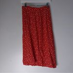 & Other Stories & Other Stories Red Floral Side Slit Midi Skirt Size 8 Photo 1