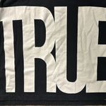 True Religion BIG TRUE RLGN ELONGATED SPLIT WOMENS TEE minor cracking on letters throughout XS Photo 9