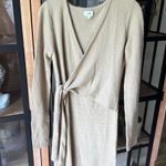 LPA Sweater mini wrap dress Sean long sleeve oatmeal beige neutral revolve Photo 1
