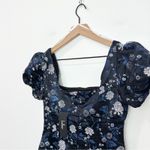 Lulus Lulu’s Dramatic Beauty Black Floral Jacquard Puff Sleeve Mini Dress NWT Size XS Photo 3