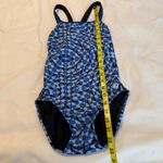 Dolfin  One Piece Swimsuit NO Size Blue Black Geometric Lined Approx XS Racerback Photo 7