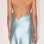 Mother of All Roxy halter mini drape silk light blue Dress medium Photo 1
