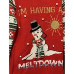 No Boundaries Ugly‎ Christmas Sweater I'm Having A Meltdown Snowman Embellished Red Holiday Photo 2