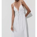 ZARA  White Poplin Midi Dress with Straps Extra Large Photo 2