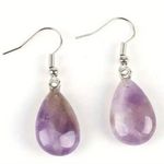 Amethyst  Natural Stone Gemstone Handmade Drop Earrings Photo 1