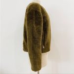 J.Crew  faux fur jacket. A beautiful olive green color NWT Photo 2