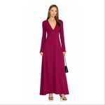 Michael Lauren NWT Revolve x Deep V-Neck Jersey Maxi Dress in BURGUNDY Photo 6
