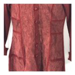 J. Jill Rustic Red Wool & Suede Patchwork Long Cardigan Medium Tall Photo 7