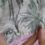 Karen Kane  SHEER LIGHTWEIGHT COTTON ZEBRA PALM TREE NATURE PRINTED TASSEL BLOUSE Photo 6