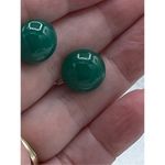 Vintage milky green jade screw back earrings Green Photo 5