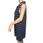 Lands' End Women’s Coastal Navy Stripe Polo Dress Sleeveless Collared Preppy Sz M Photo 4
