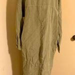 ZARA Green Linen Blend Shirt Dress with Pockets Size M Photo 14