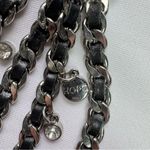 Good Work(s) Make a Difference Black Leather Metal Chain Inspirational Bracelet Photo 4