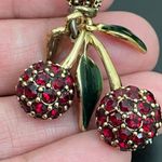Juicy Couture Retired Pavè Red Cherry Charm Enameled Leaves With Box 16g Photo 12